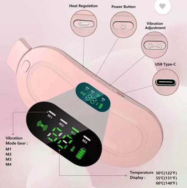 HerComfort Heating & Massage Belt Soothing Heat + Gentle Massage for Period Discomfort